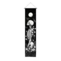 Gothic skeleton wall hanging tapestry for Halloween decoration, black and white mystical art decor. - Style 4 / 32.5x130cm