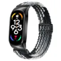 Cinturino di ricambio in nylon intrecciato con chiusura magnetica per smart band, elegante. - Xiaomi Mi Band 3/4 / Cioccolato fondente - cassa nera