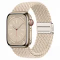 Nylon gevlochten horlogeband met magnetische gesp, compatibel met smartwatch, beige kleur. - Beige