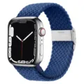 Bracelet de montre en nylon tressé compatible avec Apple Watch, sangle élastique de rechange - 13# Bleu océan froid