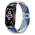 Cinturino di ricambio in nylon intrecciato magnetico per smart band, blu bianco. - Xiaomi Mi Band 3/4 / Blu e bianco - cassa nera