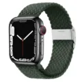 Bracelet de montre en nylon tressé solo loop avec détail de boucle en métal pour montre connectée. - 14# Vert cèdre