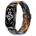 Cinturino per orologio magnetico intrecciato in nylon ricambio colorato accessorio - Xiaomi Mi Band 3/4 / Arcobaleno mimetico - cassa nera