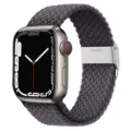 Braided nylon solo loop strap with metal clasp for smart watch replacement accessory grey - 38/40/41mm / 17# Space Gray
