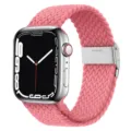 Bracelet tressé en nylon rose avec boucle en métal compatible pour montre connectée. - 20# Rose vif
