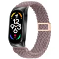 Cinturino magnetico intrecciato in nylon per smartwatch, design di ricambio traspirante. - Xiaomi Mi Band 3/4 / Viola fumé - Cassa nera