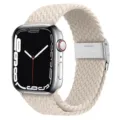 Vue détaillée du bracelet boucle solo en nylon tressé avec boucle en métal pour Apple Watch. - 18# Starlight