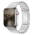 Titanium metal link watch strap for Apple Watch Series 10, durable silver replacement band. - Arc Edge / Silver