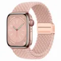 Roze nylon gevlochten magnetische lus horlogeband vervanging voor smartwatch elegant accessoire - Romig Roze Zand