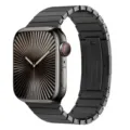 Stainless steel metal link bracelet strap compatible with apple watch ultra series 10 9 8 7 6 se - Arc Edge / Titanium Gray
