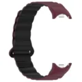 Σιλικόνης μαγνητικό λουράκι smartwatch δίχρωμο ανταλλακτικό αξεσουάρ συμβατό - Wine Red Black
