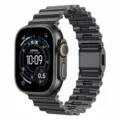 Bracelet de montre en metal a fermeture magnetique rapide compatible Apple Watch Ultra noir - 42/44/45/46/49 / Gris Titane