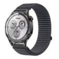 Dark grey woven nylon watch band compatible with smartwatches, durable textile replacement strap. - 20mm / Dark Gray