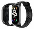 Replacement silicone strap for Xiaomi smart band, breathable solid color sports wristband. - Universal for Xiaomi Band 3/4/5/6 / Black