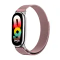 Correa de repuesto de metal milanesa de acero inoxidable para reloj inteligente, rosa. - Modelo Magnético / Rosa intenso
