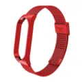 Detalle de correa de reloj milanesa de metal rojo con cierre magnético y marco. - Correa de metal Milanesa con hebilla - Rojo 14#