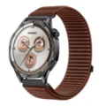 Replacement woven watch band compatible with smartwatches, stylish brown mountain pattern. - 20mm / Terracotta