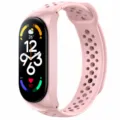 Silicone replacement strap for smart fitness band, solid pink breathable design, waterproof item. - Universal for Xiaomi Band 3/4/5/6 / Pink