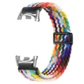 Cinturino per smartwatch in nylon intrecciato colorato con connettori in metallo resistente - Connettore argento - arcobaleno ufficiale (fibbia magnetica)