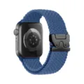 Correa de reloj de nailon trenzado azul con hebilla táctica compatible Apple Watch. - Hebilla de paracaídas - [Azul abismo]