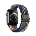 Correa de reloj de nylon trenzado de repuesto con hebilla de paracaídas de metal para Apple Watch. - Hebilla de paracaídas - [Vaquero multicolor]