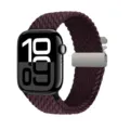 Correa de reloj de nailon trenzado estilo loop con hebilla metálica para Apple Watch - Hebilla de paracaídas - [Cerezo carmesí profundo]