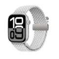 Correa de reloj de nailon trenzado con hebilla de paracaídas de repuesto para Apple Watch Series. - Hebilla de paracaídas - [Blanco perla]