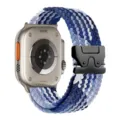 Correa de reloj de nailon trenzado compatible con Apple Watch, hebilla metálica de paracaídas. - Hebilla de paracaídas - [Arándano]