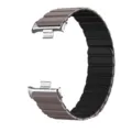 Ersatz magnetisches Silikon Uhrenarmband für Smartwatch, bequem und stilvoll im Alltag. - Silber + Kaffeeschwarz