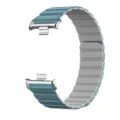 Zweifarbiges magnetisches Silikon Uhrenarmband Ersatzarmband fuer Smartwatch Alltag - Silber + Kieferngrün
