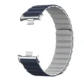 Silikon magnetisches Ersatzarmband Uhrenarmband für Smartwatch, langlebig und bequem. - Silber + Mitternachtsblau & Grau