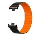 Zweifarbiges magnetisches Silikon-Ersatzarmband in Schwarz und Orange für Smartwatch Modell. - Schwarz + Schwarz/Orange