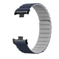Blau und grau magnetisches Silikon Smartwatch Ersatzarmband, bequem und langlebig im Alltag. - Schwarz + Mitternacht & Grau