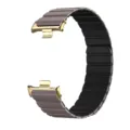 Magnetisches Silikon-Ersatzarmband kompatibel mit Xiaomi und Redmi Smartwatches. - Gold + Kaffee-Schwarz