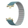 Silikon Magnetischer Link Uhrenarmband Blau Grau mit Gold Konnektor Ersatz Smartwatch Band - Gold + Tannengrün