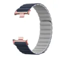 Ersatz Silikon magnetisches Uhrenarmband kompatibel mit Smartwatch Fitnessarmbändern - Roségold + Mitternacht & Grau