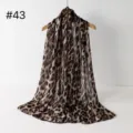 Leopardenmuster Viskose Schal duenn leicht Halstuch elegante Mode Kopftuch mehrfarbig Stil - RY-43