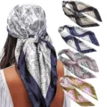 Elegantes Satintuch Set mit klassischem Barock und Paisley Muster für stilvolle Frauen. - 020 Variantenfarben von oben nach unten Anmerkung-1-2-3-4