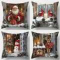 Christmas throw pillow covers set of 4 decorative cushion cases for sofa bedroom holiday. - 45x45 (Short Plush) / Style 7