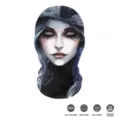 Passamontagna costume Halloween in microfibra con design grafico di donna gotica bella. - Stile 16