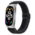 Correa magnética trenzada de nailon de repuesto para reloj inteligente, variante negra, seguro. - Xiaomi Mi Band 3/4 / Negro y grafito - carcasa plateada