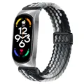 Correa magnética trenzada de nailon compatible con Xiaomi Band, elegante correa de repuesto. - Xiaomi Mi Band 3/4 / Color chocolate negro - carcasa plateada