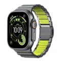 Titan Magnetverschluss Uhrenarmband kompatibel mit Apple Watch Ultra Serie, stilvolles Band. - 42-49mm / Grau - Grün
