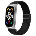 Cinturino magnetico intrecciato in nylon per Xiaomi Band, comodo cinturino di ricambio. - Xiaomi Mi Band 3/4 / Nero - cassa argento