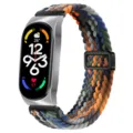 Cinturino in nylon intrecciato colorato con fibbia magnetica per Xiaomi Smart Band - Xiaomi Mi Band 3/4 / Arcobaleno mimetico - cassa argento