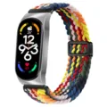 Cinturino magnetico in nylon intrecciato colorato compatibile con smart watch elegante. - Xiaomi Mi Band 3/4 / Arcobaleno - cassa argento