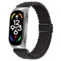 Cinturino magnetico intrecciato in nylon di ricambio per smartwatch, cinturino elegante - Xiaomi Mi Band 3/4 / Nero starlight - Cassa argento