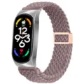 Cinturino di ricambio in nylon intrecciato magnetico compatibile con fitness tracker. - Xiaomi Mi Band 3/4 / Viola fumé - Cassa argento