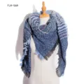 Thickened gradient loop yarn scarf and shawl for autumn and winter, stylish unisex accessory. - Blue