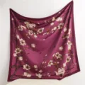 Elegant floral print square silk scarf for women, trendy 70cm imitation silk twill neckerchief. - RY-18